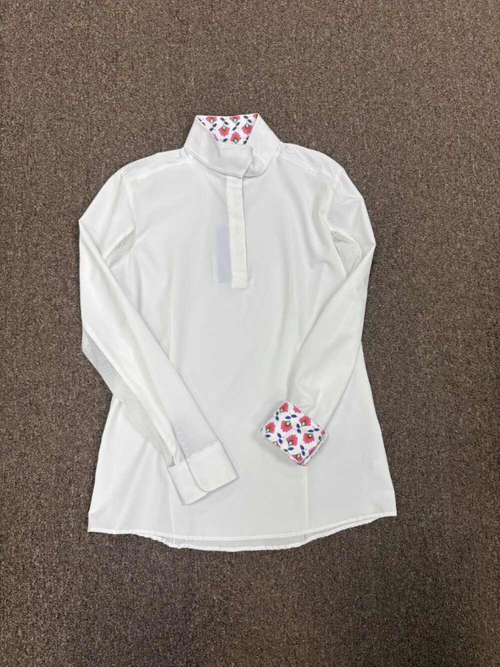 RJ Classics Ladies Paige L/S English Hunt Shirt with Floral & Purple Polka Dot